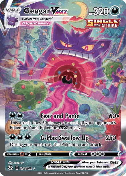 Gengar VMAX Fusion Strike 271/264 Pokémon card