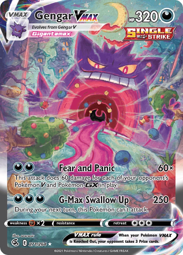 Gengar VMAX Fusion Strike 271/264 Pokémon card