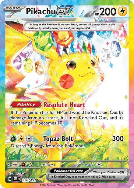 Pikachu ex Surging Sparks 238/191 Pokémon card