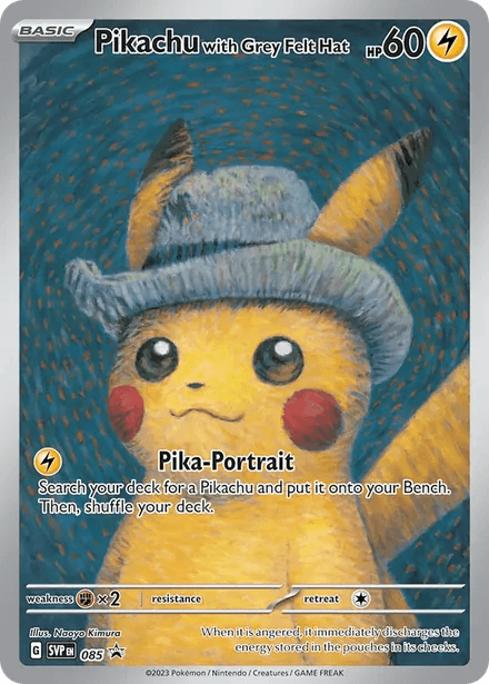 Pikachu with Grey Felt Hat SVP Promo 085 Pokémon card