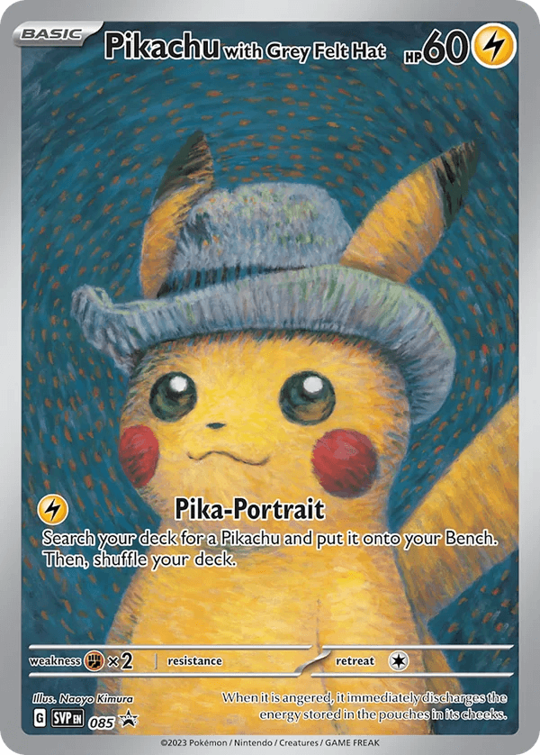 Pikachu with Grey Felt Hat SVP Promo 085 Pokémon card
